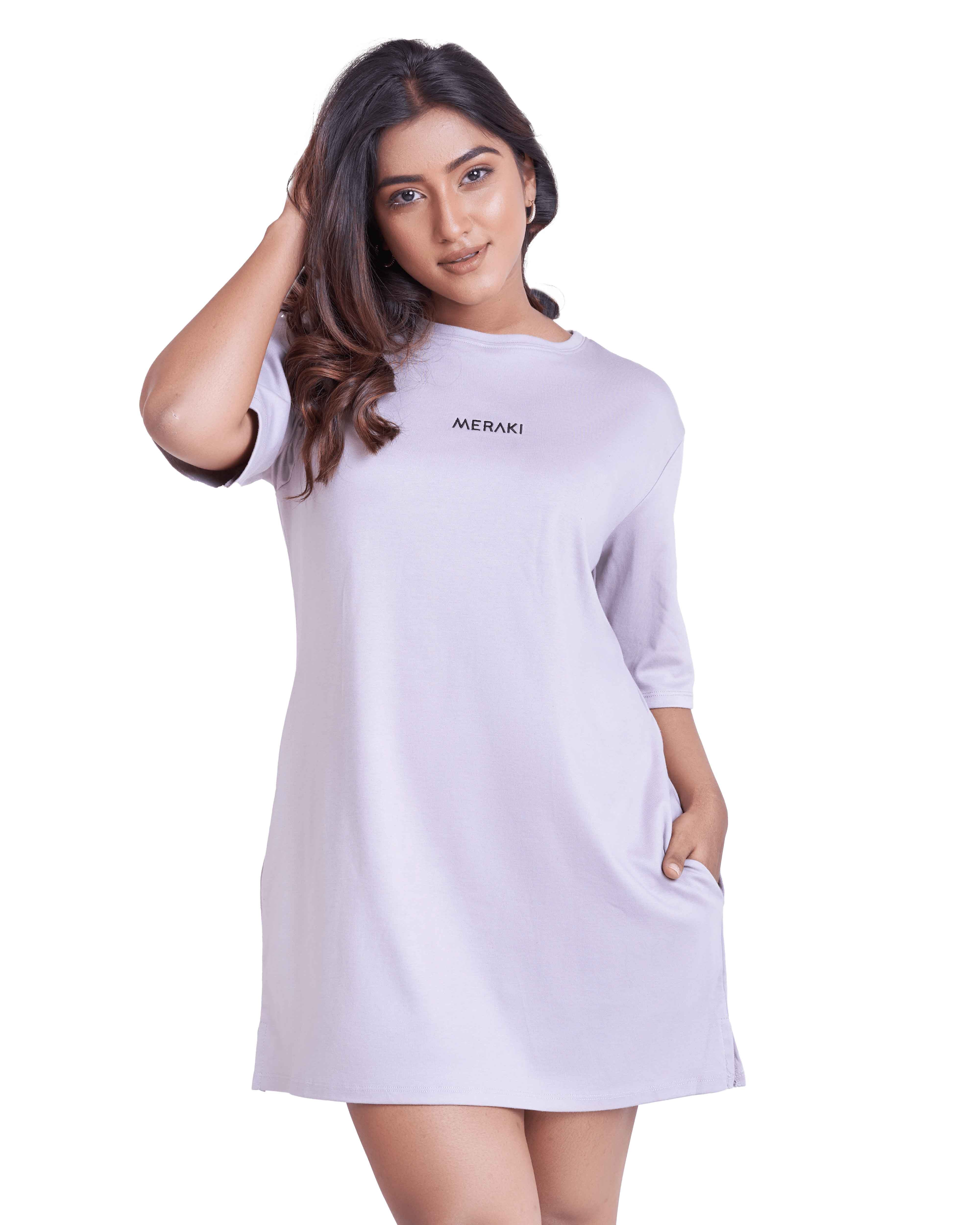 Eternal Mini Oversize Tee Dress - Smoky Rose