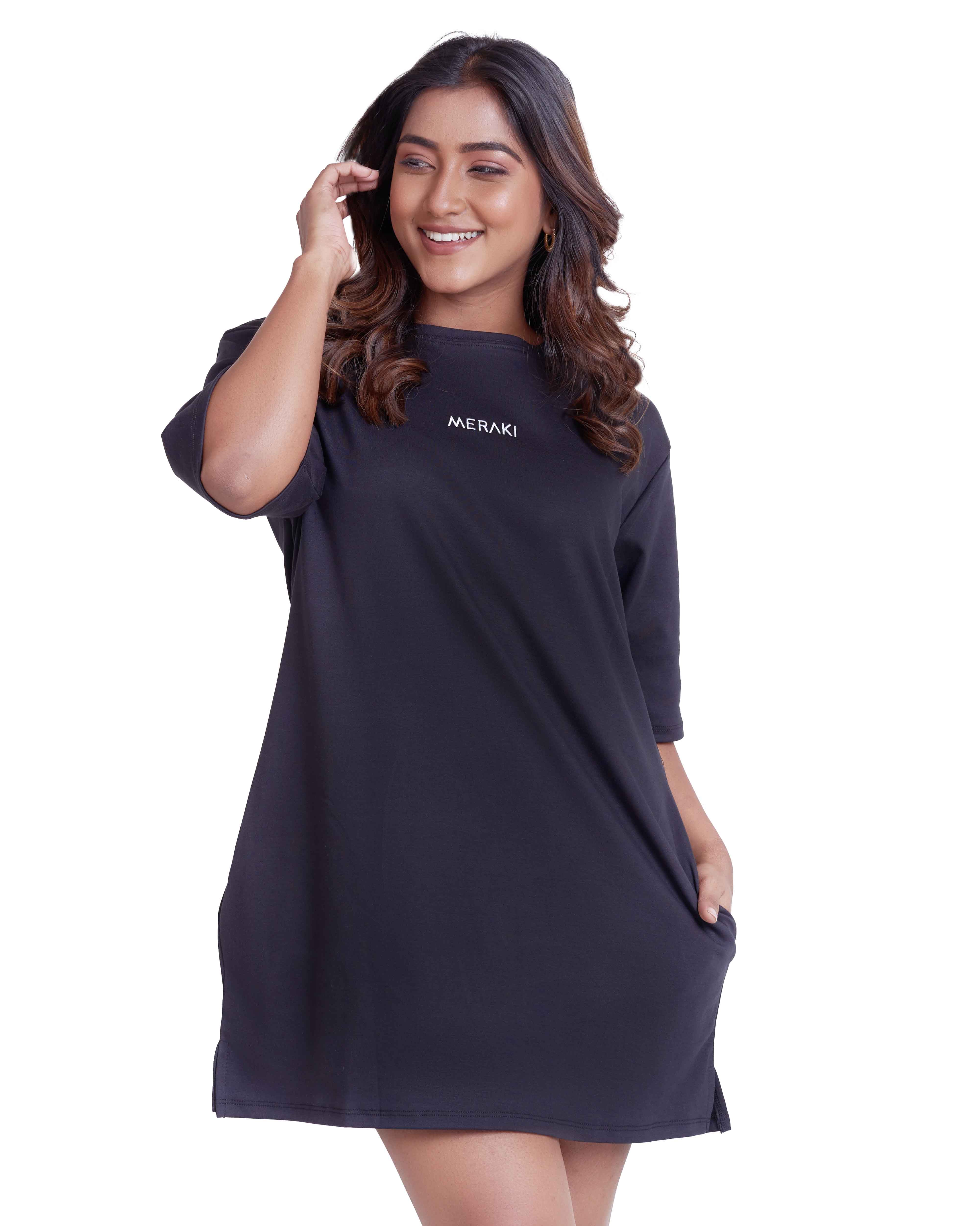 Eternal Mini Oversize Tee Dress - Charcoal